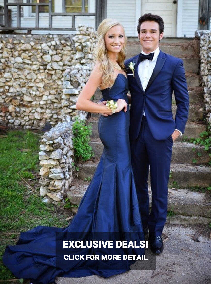 long evening Dress,mermaid Prom Dress,navy blue prom dress,elegant ...