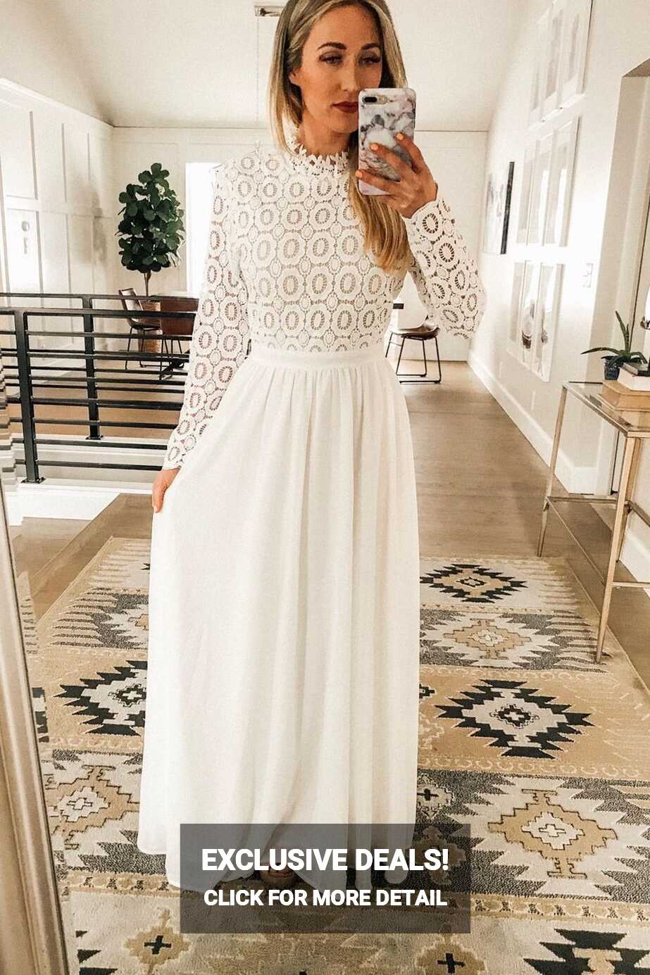 long sleeve white maxi dress. perfect temple dress or bridal ...