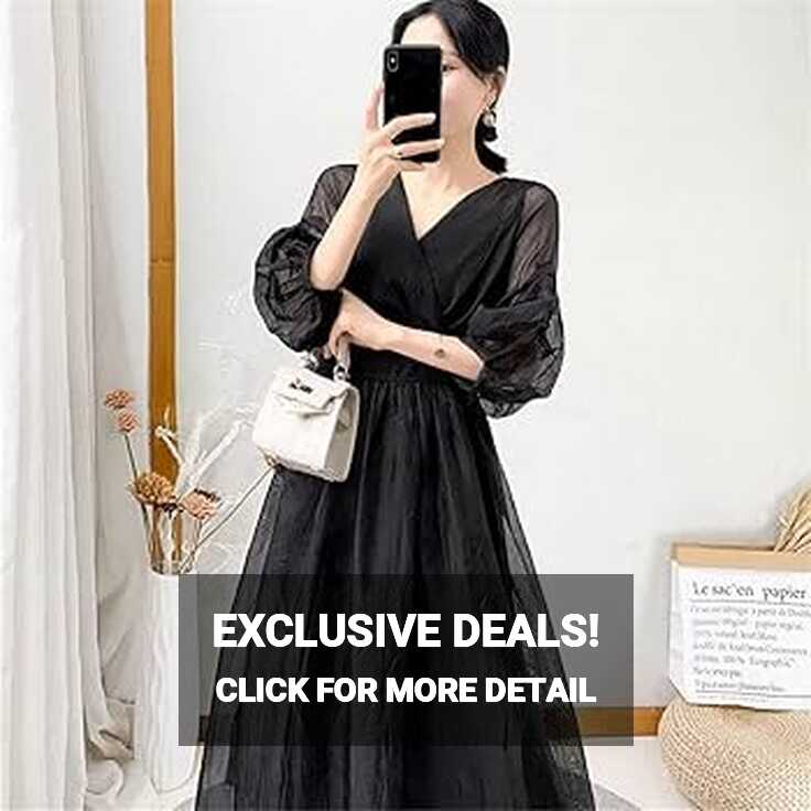 n/a Fashion Elegant Casual Puff Sleeve Summer Light Dress Party ...