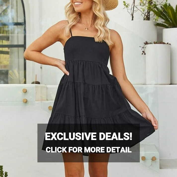 outfmvch black dresses for women mini dress casual boho sleeveless ...