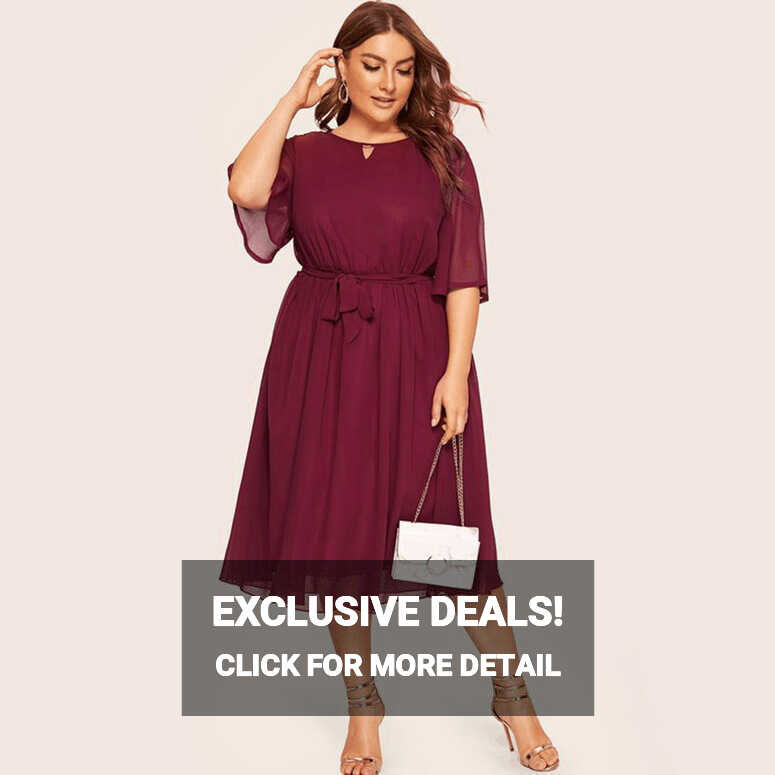 outfmvch red dress plus size casual o neck half sleeve knee length ...