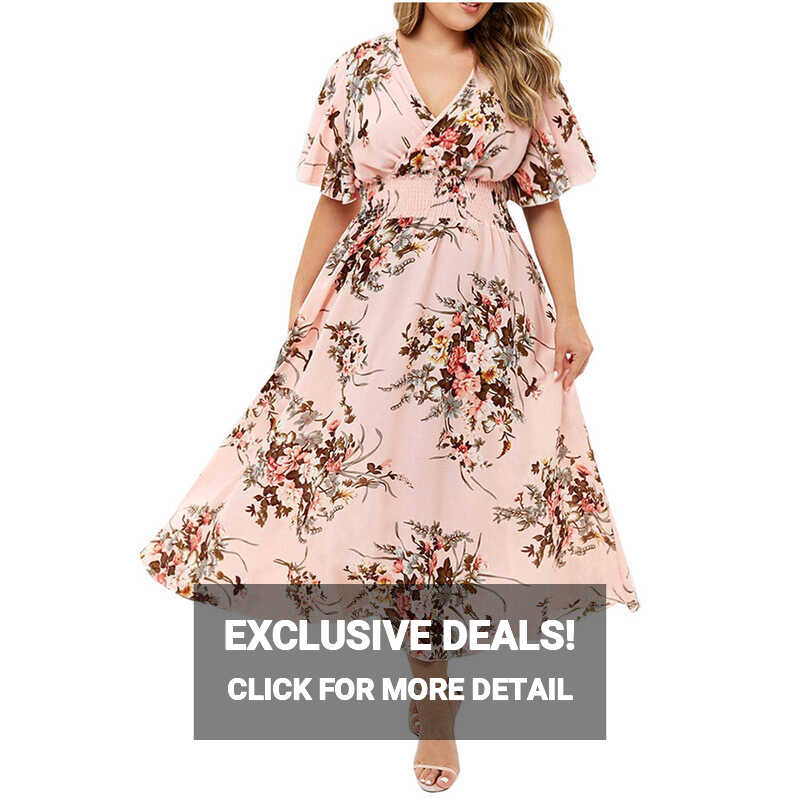 plus Size Dresses for Women Semi Formal Size Plus Fashion Floral ...