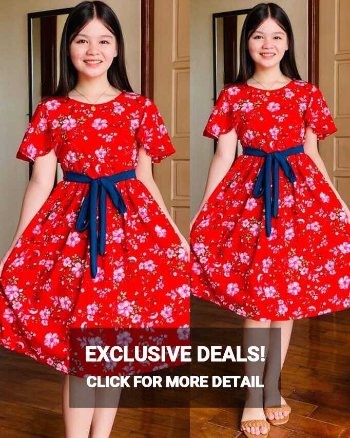 short sleeves midi dress for girls 8-13 years old | Lazada PH