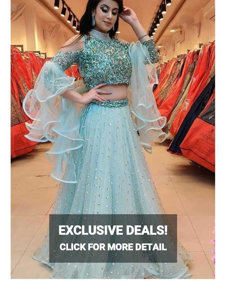 sky blue Party Wear Designer Lehenga, Mono Net, 18- 25 at Rs 1599 ...