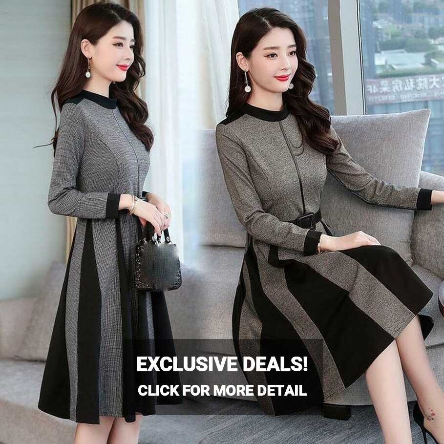 spring Autumn Korean fashion elegant beautiful temperament dresses ...