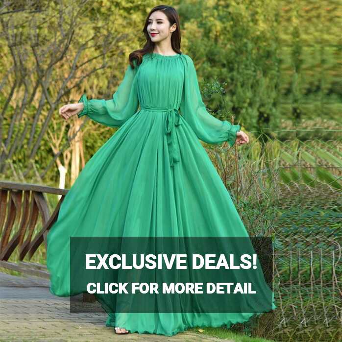 vintage Long Sleeve Runway High quality womens Maxi Dress Holiday ...