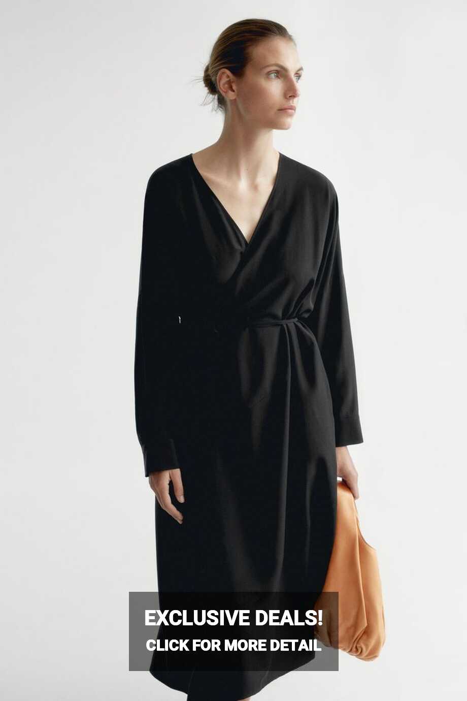 winter clothes | Wrap dress, Black wrap dress, Women wear