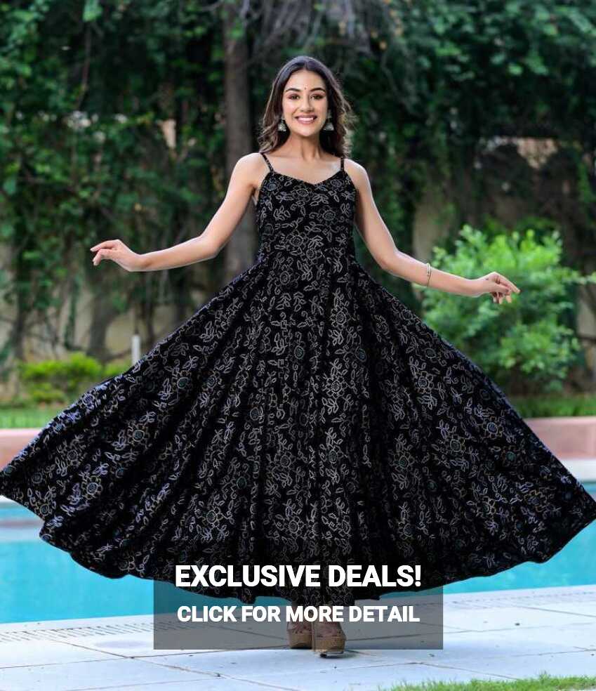 wonderstar Women Gown Black Dress - Buy wonderstar Women Gown ...