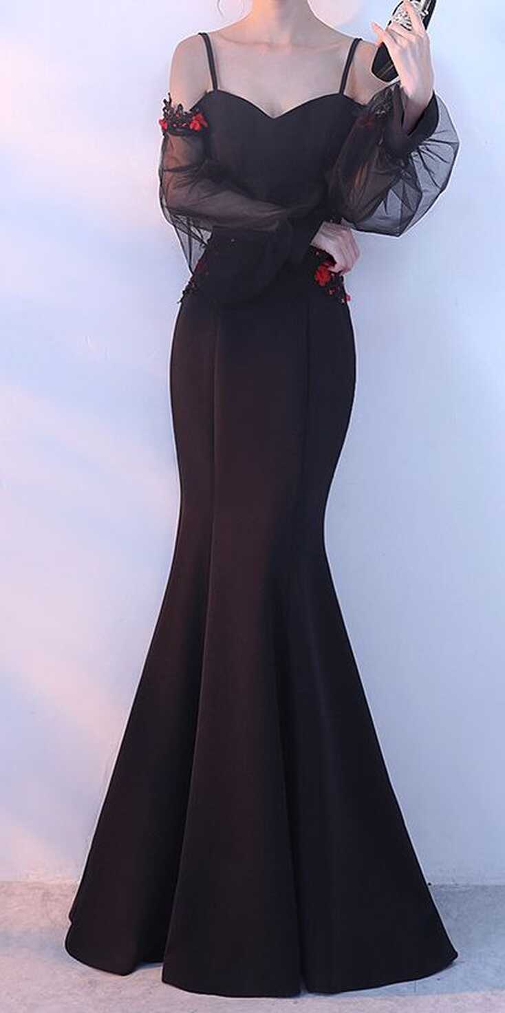 $79.90 - Black Long Sleeve Evening Dress