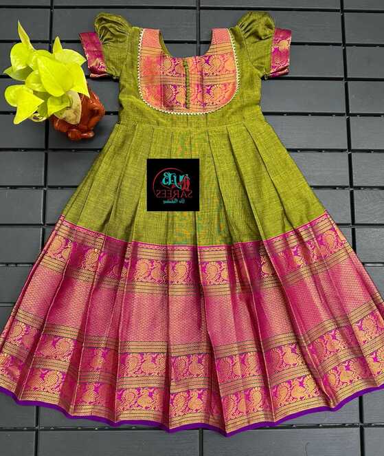 0 - 14 years Narayanapet cotton long frock – www.vannamayil.com