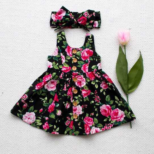 0-4Y Baby Girls Floral Dress Princess Party Dresses