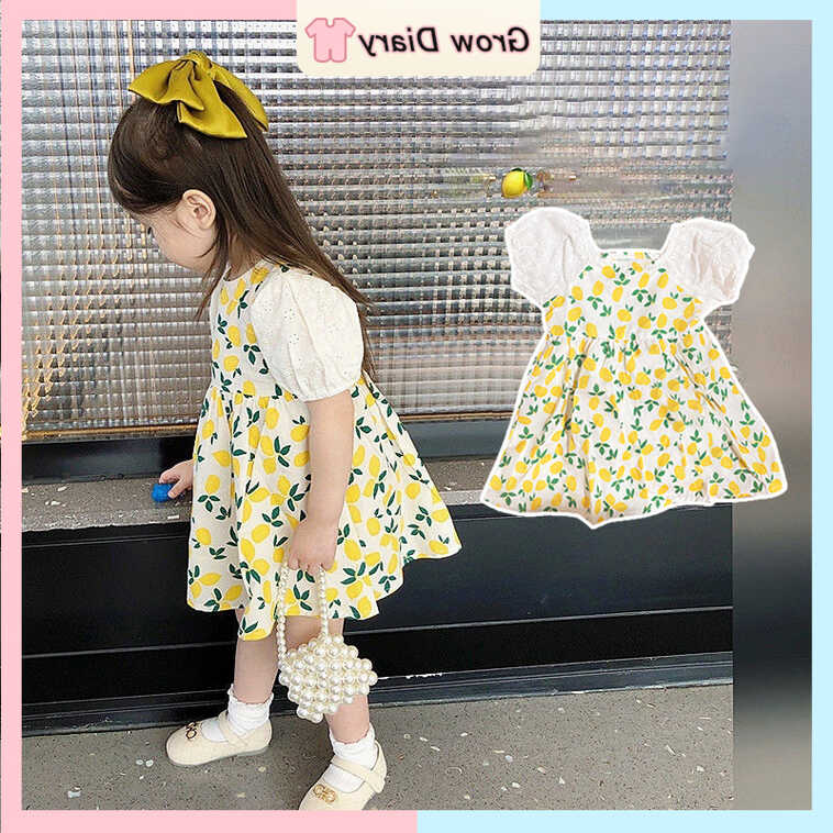 1-6 Years Baby Girls Dress Korean Style Short Sleeve Dress Cotton ...