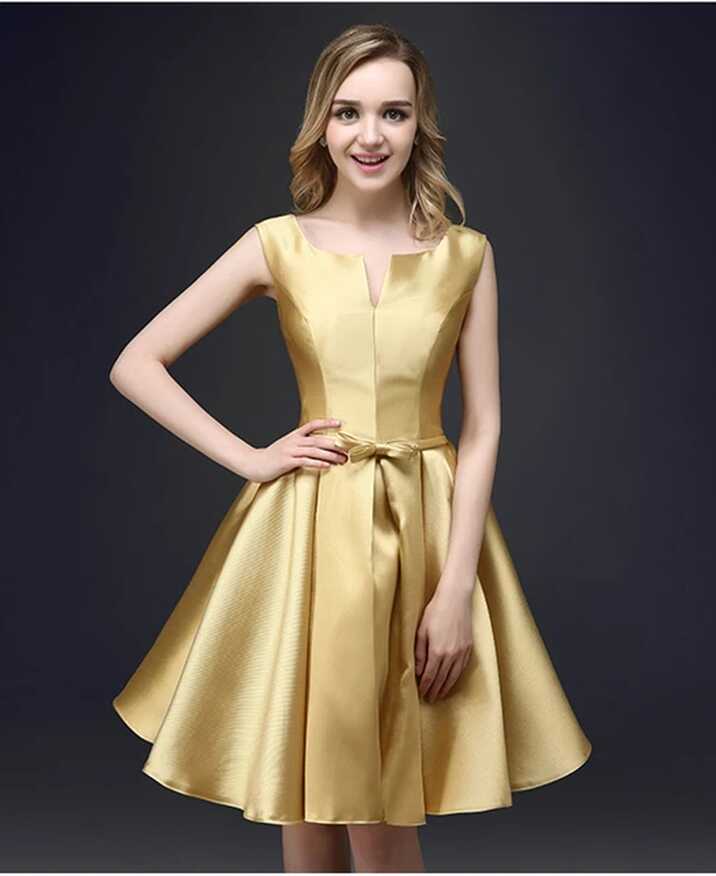 1 piece taffeta materia light gold color simple 2015 new arrival A ...