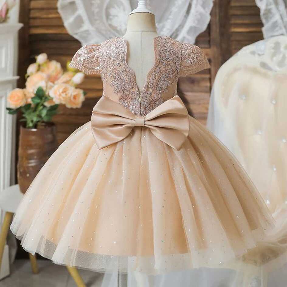 10.01US $ 23% OFF|2023 Summer Sequin Big Bow Baby Girl Dress 1st ...