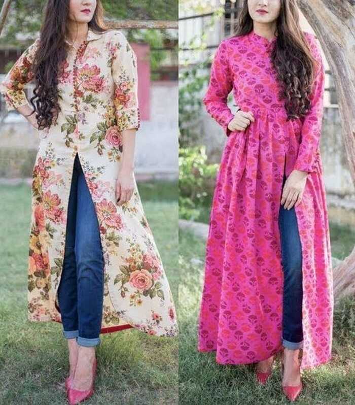 10 Designer Kurtis with Jeans For Women Trending Now (2023) - Tips ...