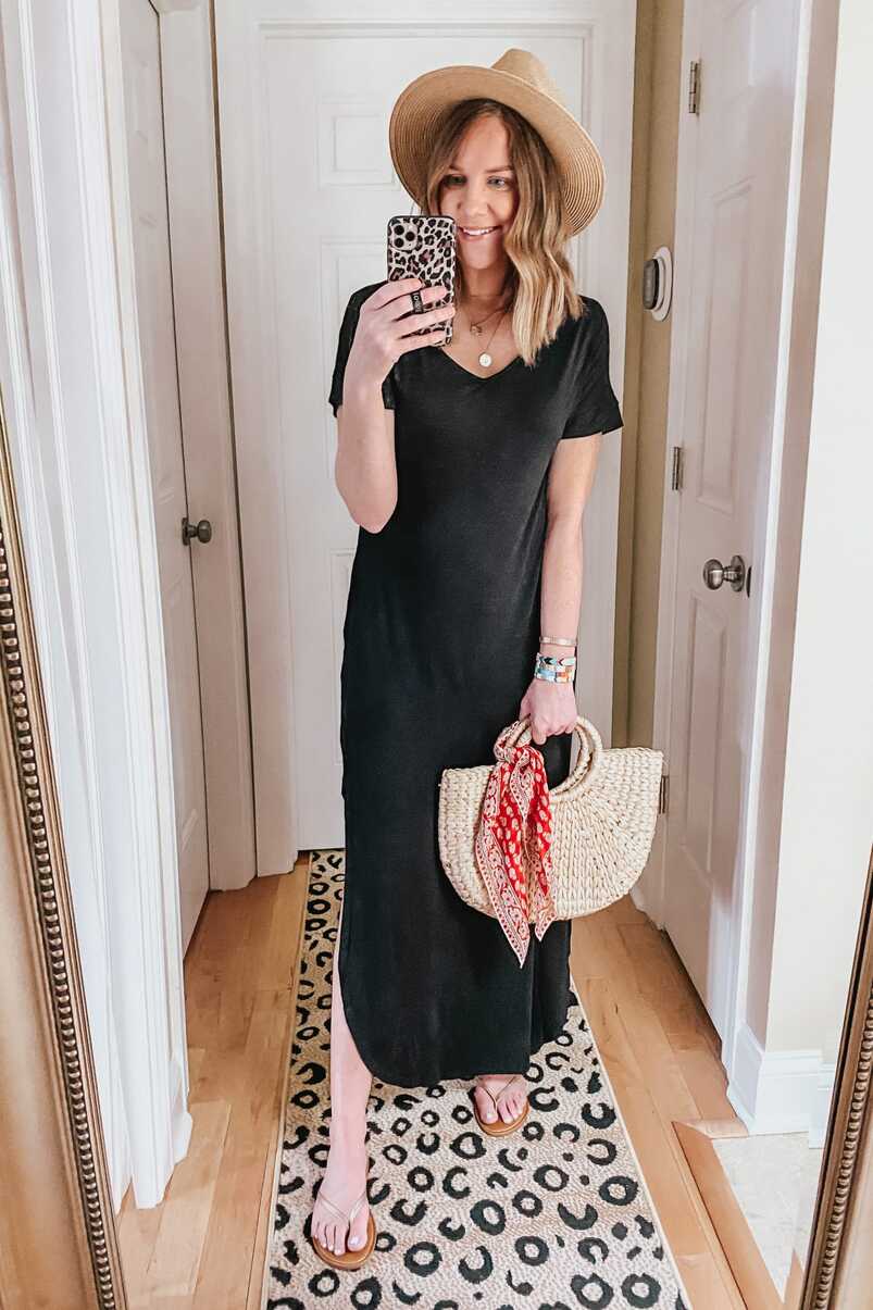 12 Ways to Style a Casual Black Maxi Dress - Wishes &amp; Reality