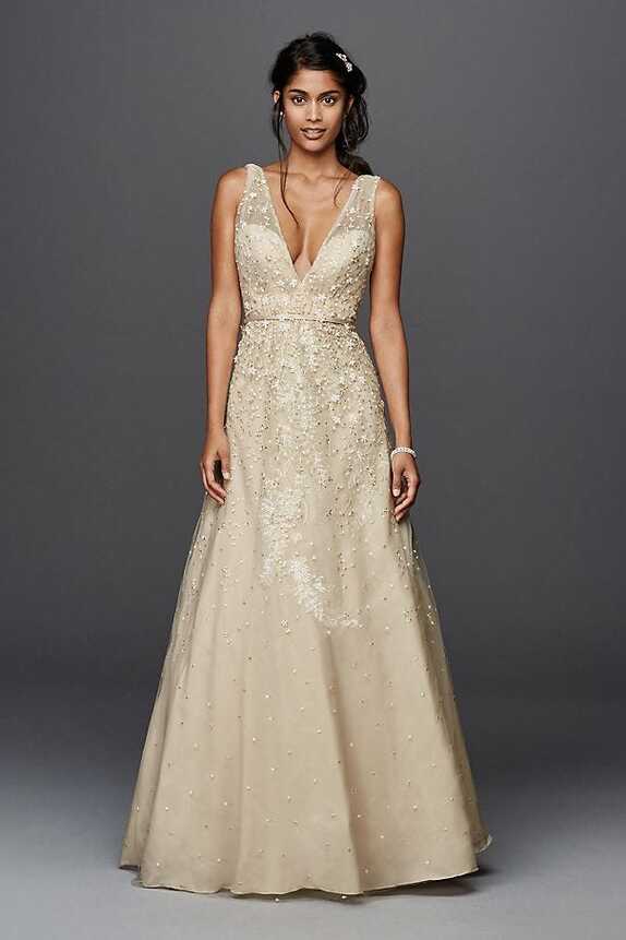 14 Best Gold Wedding Dresses 2022 - Sparkly Champagne Wedding Gowns