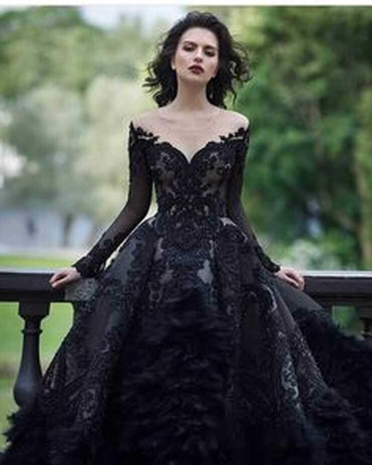 140 Best Black Wedding Gowns ideas | gowns, black wedding, black ...