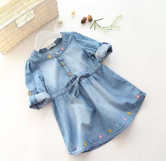 15.86US $ |Hot Sale Fashion Girls Denim Dress Baby Soft Cotton ...