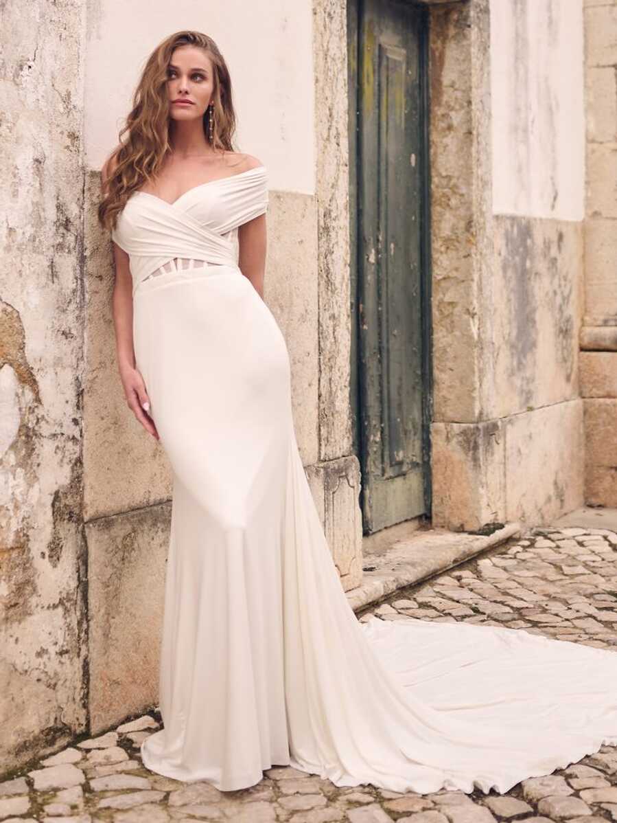 15 Stylish Off-The-Shoulder Wedding Dresses | Maggie Sottero