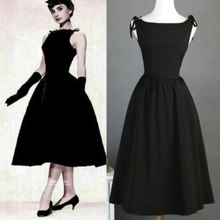 1950s Hepburn Style Black Dress – Retro Fairy