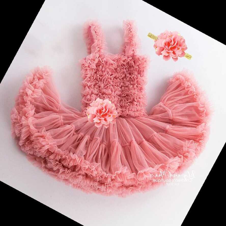 1st Birthday Baby Girls Fluffy Dress, CORAL Gold Birthday Tutu ...