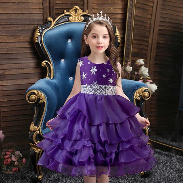 2-10Y Flower Kids Girls Christmas Princess Dress Formal Evening ...