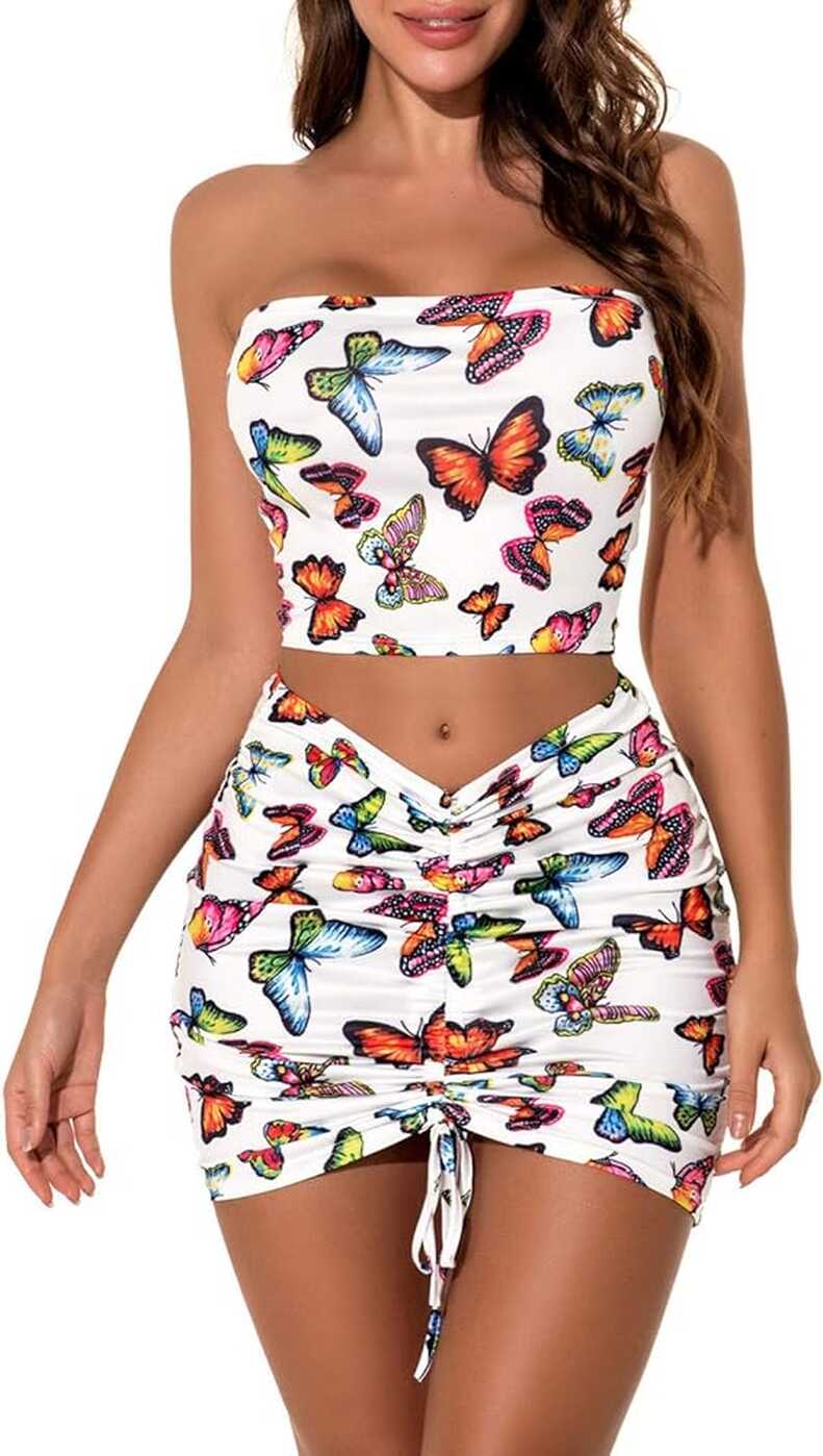 2 Piece Outfits for Women Sexy Biker Short Sets Women 2 Piece ...