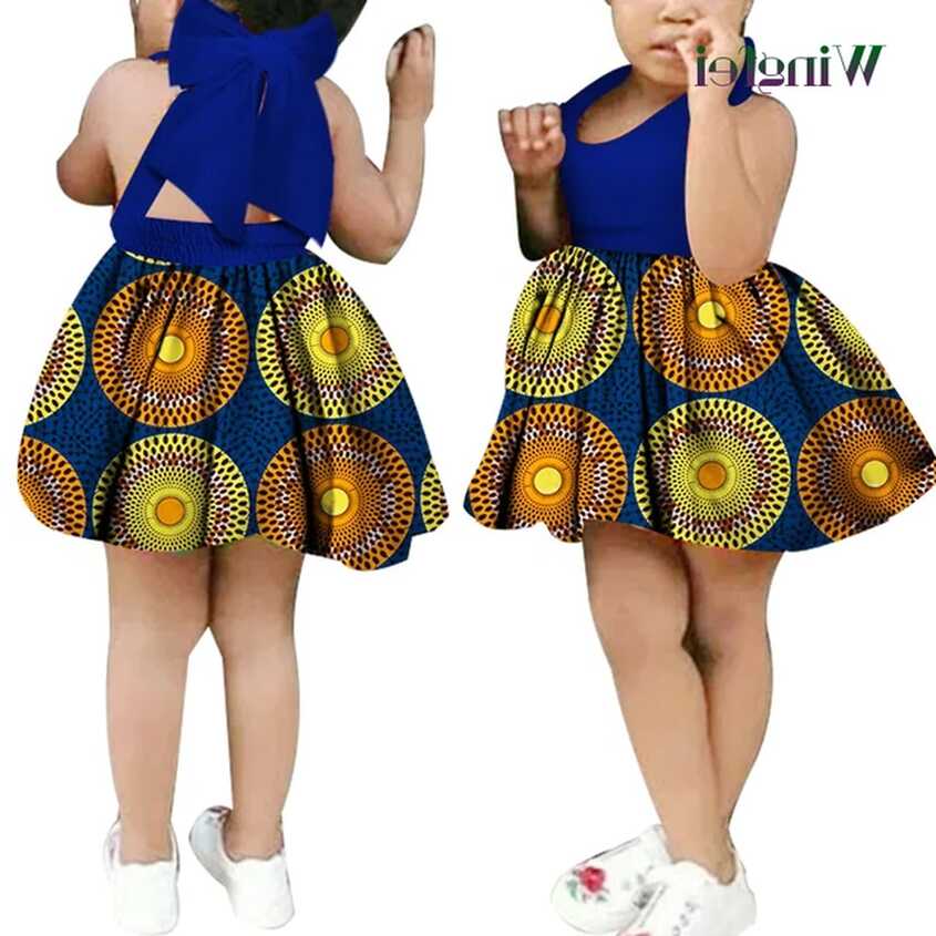 2020 African Kid&#39;s Clothing Girl&#39;s Dashiki Traditional 100% Cotton ...