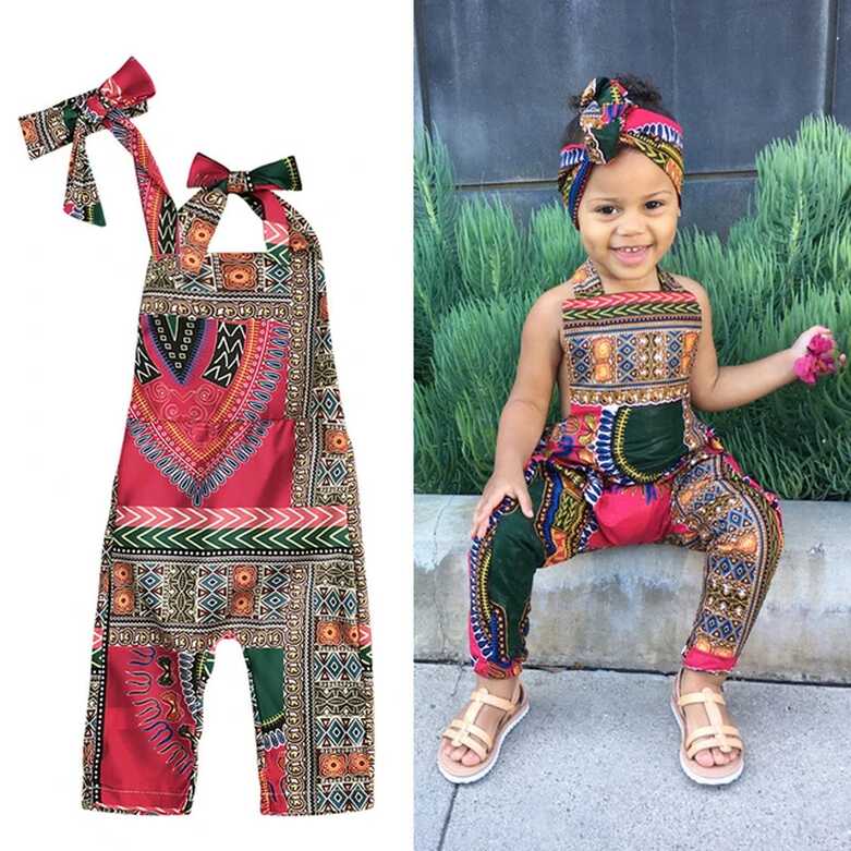 2020 News African Clothes Dashiki Floral Print Rompers Summer ...