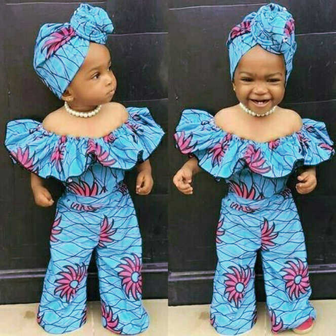 2020 Summer Fashion African Children Small Girl Printing Polyester ...