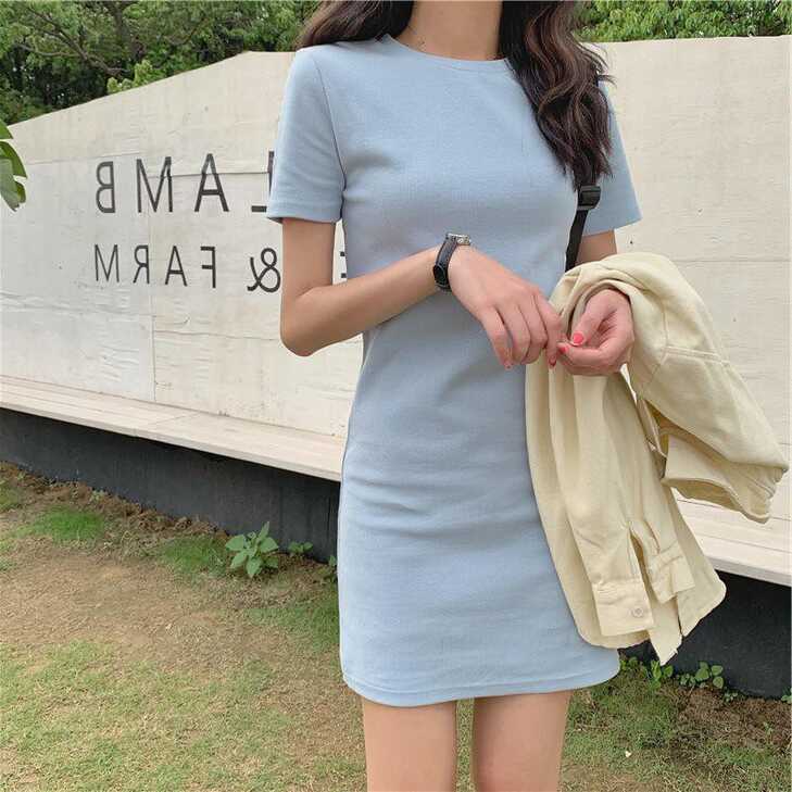 2020 Summer Korean Version Of The New Mid-Length Dress Female ...