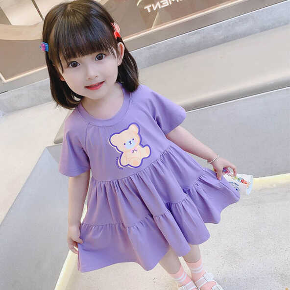 2021 New Girls Summer Cute Dress Western Style Children&#39;s Short ...