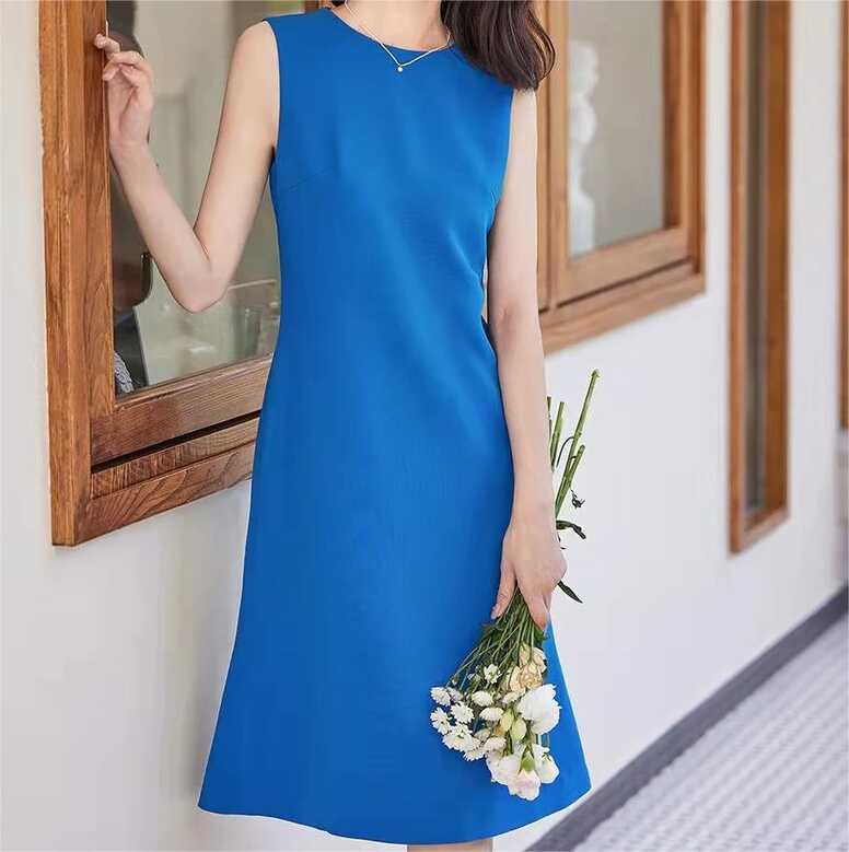 2022 New Arrival High Quality blue Women Simple Party Dress ...