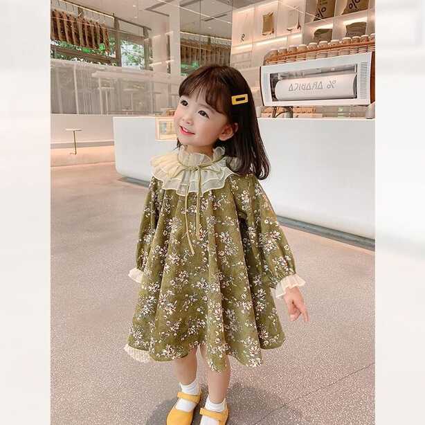 2022 Spring Summer Baby Girl Dresses Korean Girls Green Color ...