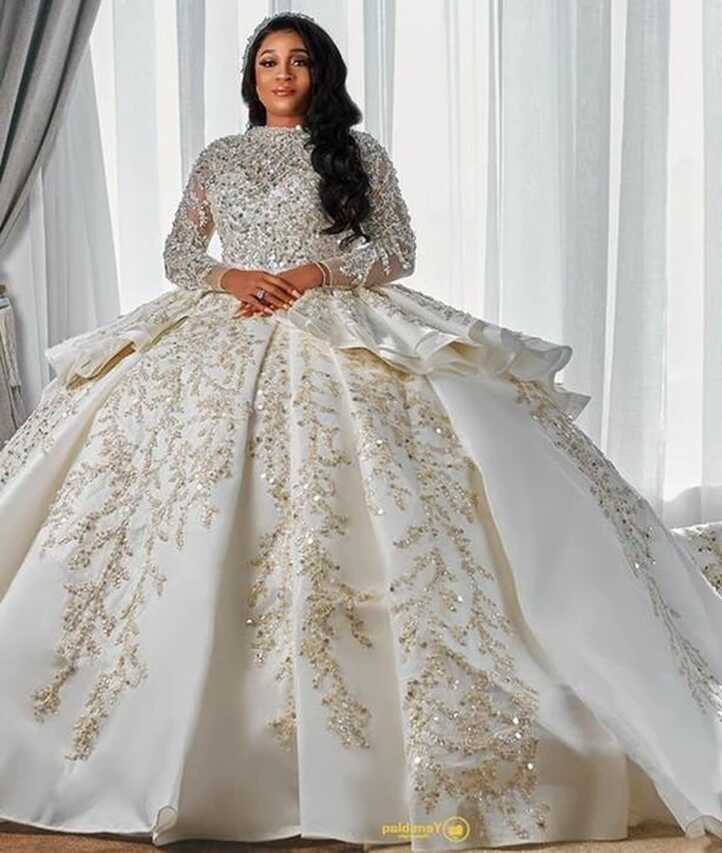 2023 Luxurious Arabic Style A Line Wedding Gowns Long Sleeves Plus ...