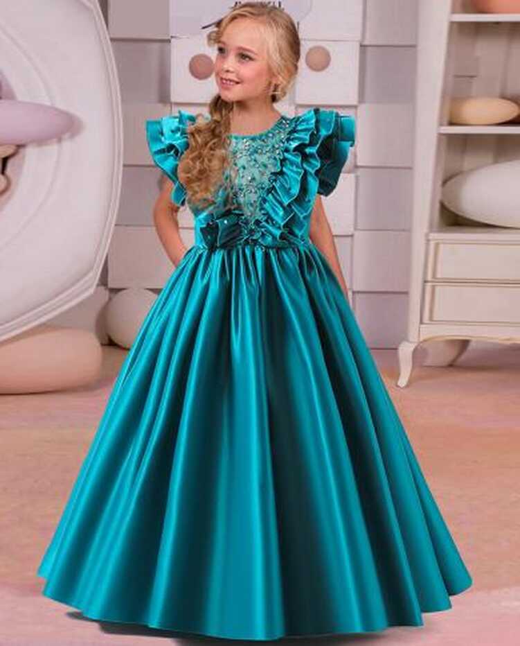 2023 Pageant Kids Party Dress For Girls Children Costume Beads ...