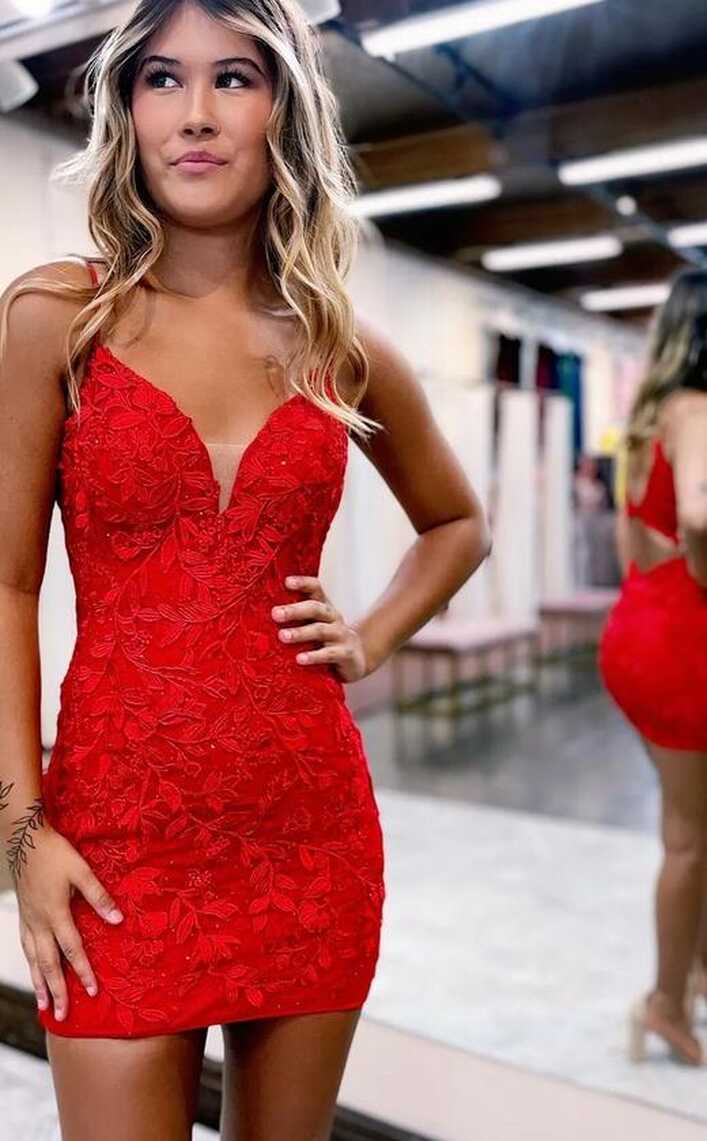 2023 Red Short Prom Dresses Homecoming Dresses DT1593 – DressesTailor