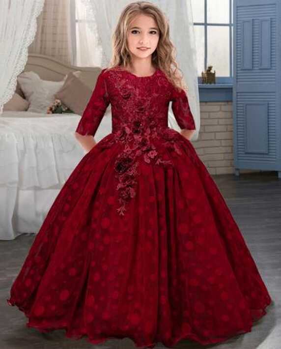 2023 Summer Long Sleeve Flower Girl Dress Elegant Kids Dresses For ...