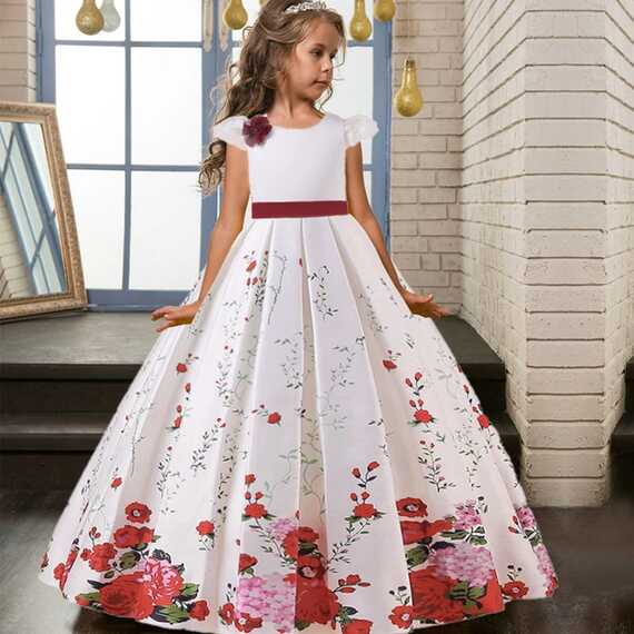 2023 Teen Printed Flower Girls Dress Kids Dresses For Girl ...