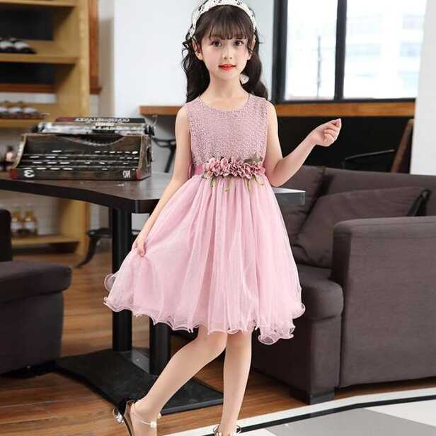 2023 summer kids big girl chiffon dress lace little girls party ...