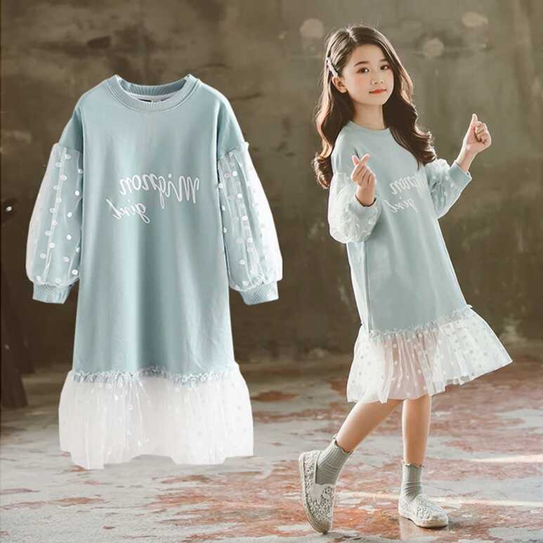 2024 autumn Teenager girls clothes spring dress cotton children ...