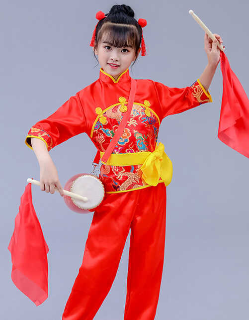 20CN-09B GIRL Chinese Costumes, Drumming Costumes, Folk Dance ...