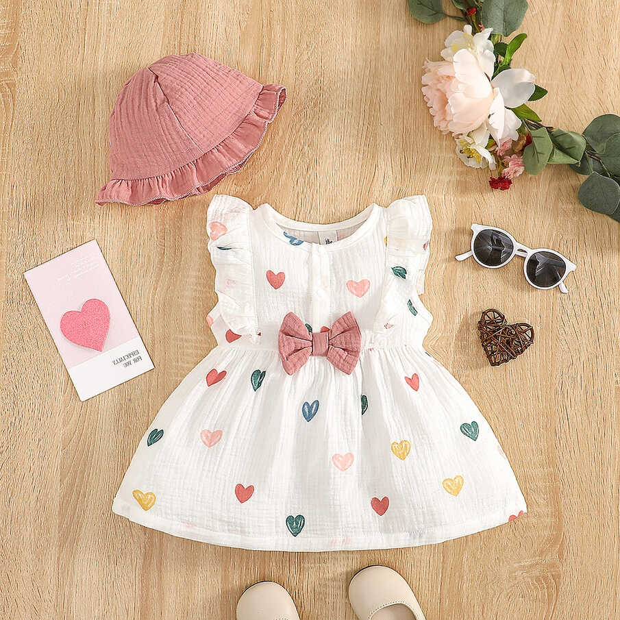 2PCS Dress Clothes Set Newborn Baby Girl Love Print Sleeveless ...