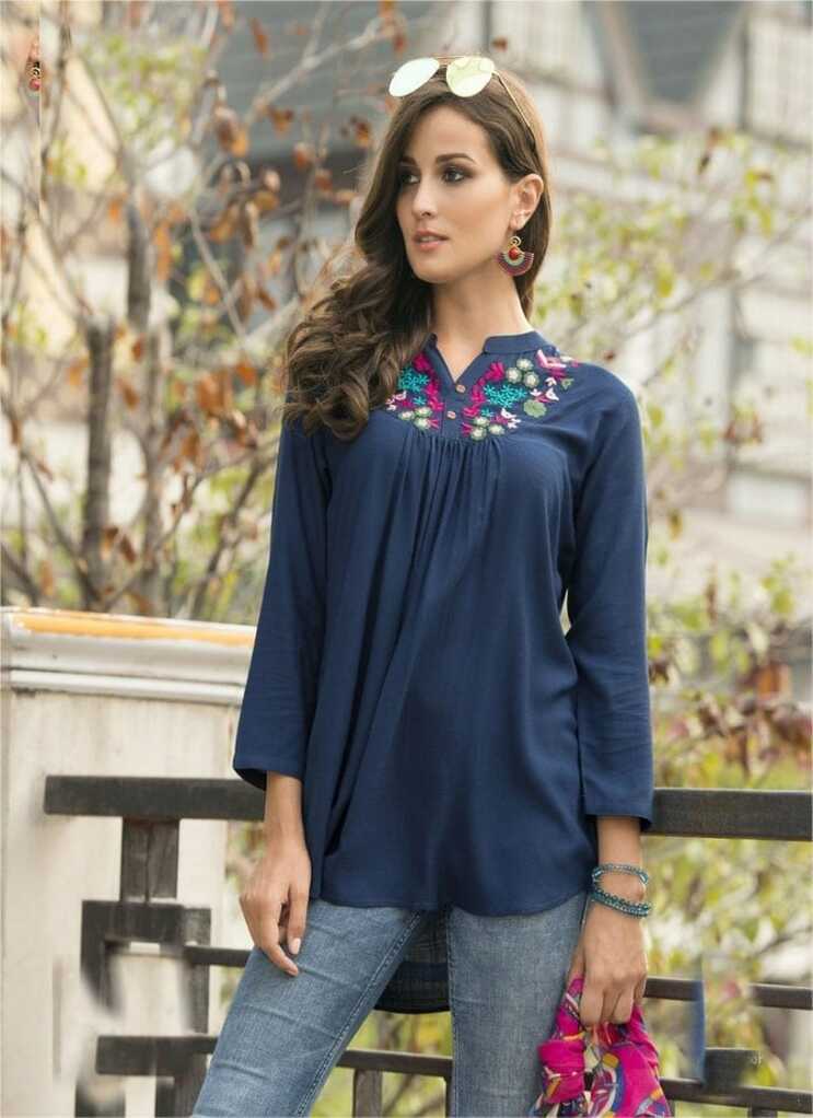 3/4th Sleeve Ladies Fancy Long Tops at Rs 430/piece in Surat | ID ...