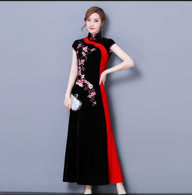 30.0US $ |Spring Cheongsam Chinese Traditional Long Dress Woman ...