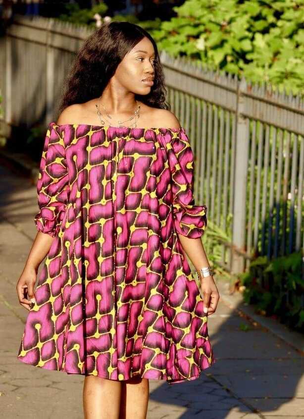 30 exquisite off shoulder Ankara short gown styles - Blogging chic ...