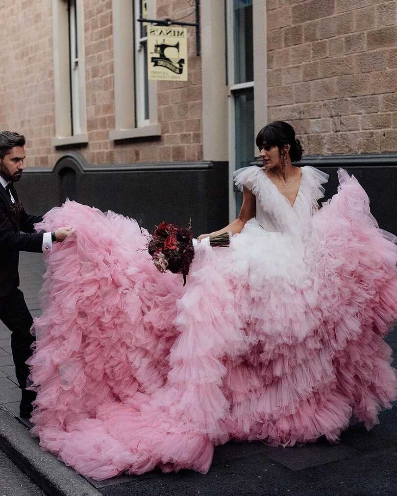 32 Pretty in Pink Wedding Dresses | One Fab Day