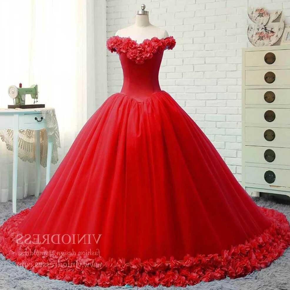 3D Flower Quinceanera Dresses Cinderella Ball Gowns VW1040 ...