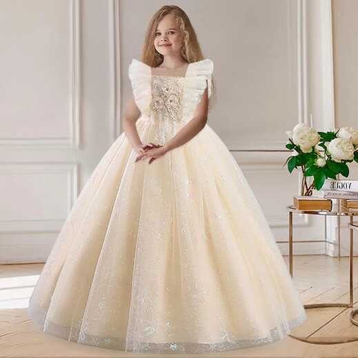 4-12 Years Old Formal Wedding Dress Princess Dress Lace ...